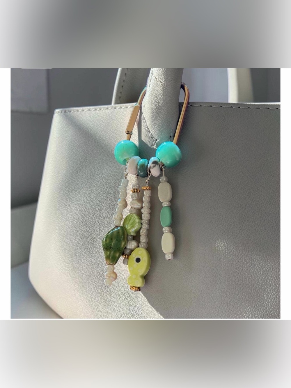 Handmade Beaded Brass Carabiner Charm Personalized Key Ring, Bag Charm &Backpack